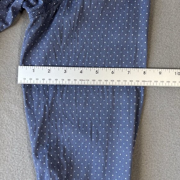 Au Noir Mens Button Up Shirt Size 4 Blue Polka Dot Flip Cuff Going Out Faded - Picture 12 of 16